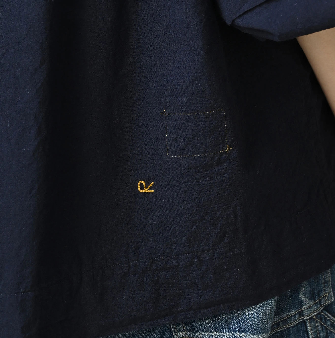 45R Indigo Khadi Tiered Blouse - Image 10