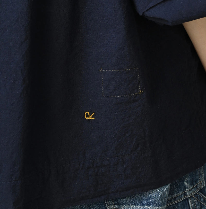 45R Indigo Khadi Tiered Blouse - Image 10