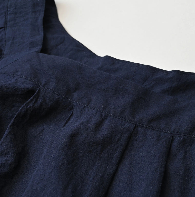 45R Indigo Khadi Tiered Blouse - Image 13