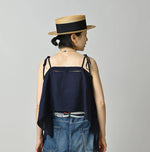 45R Indigo Khadi Pintuck Lace Multi Camisole