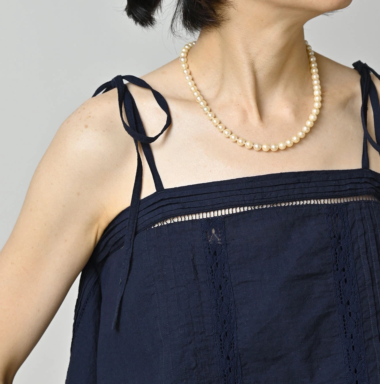45R Indigo Khadi Pintuck Lace Multi Camisole - Image 8