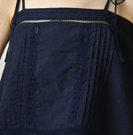 45R Indigo Khadi Pintuck Lace Multi Camisole