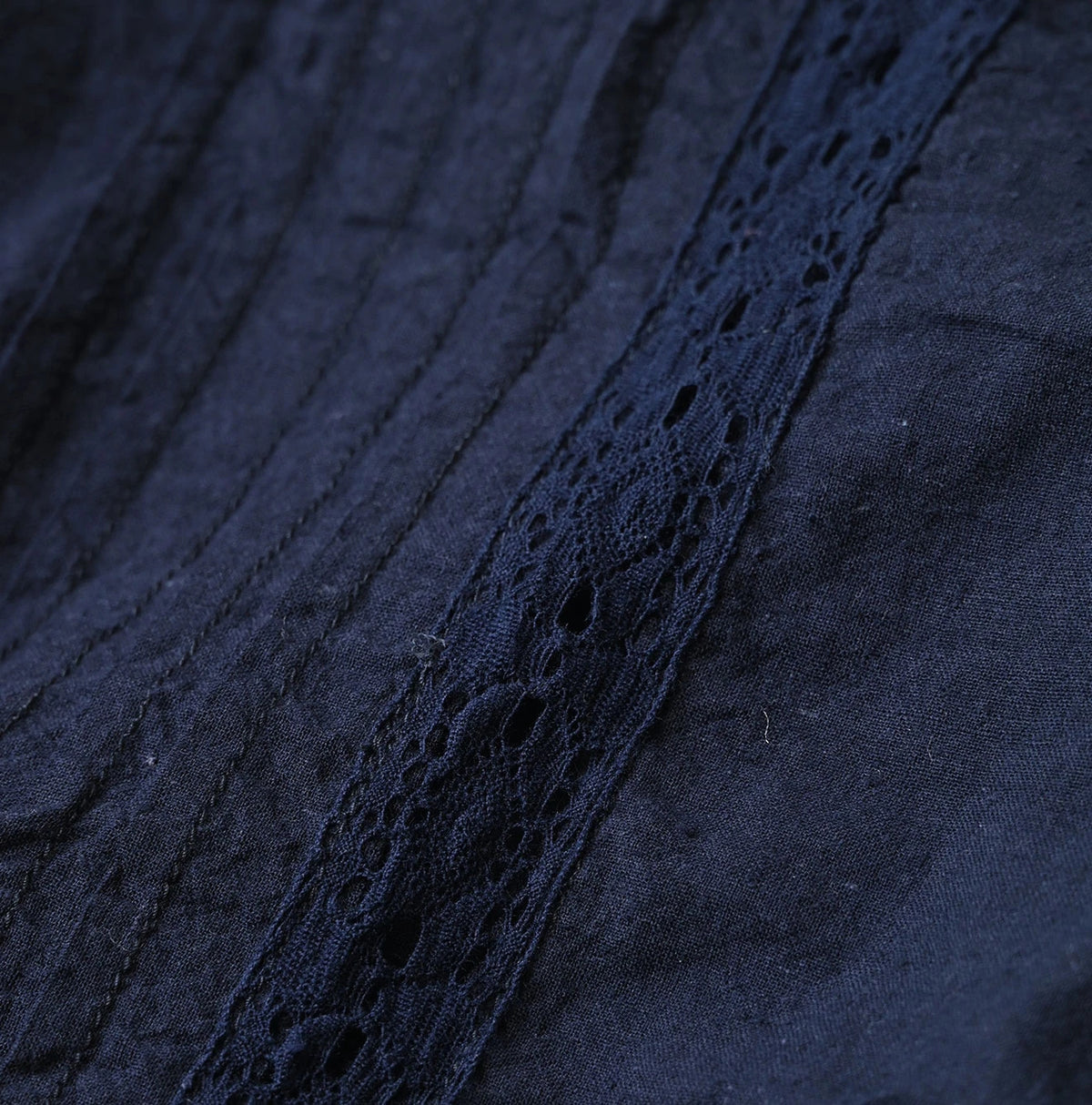 45R Indigo Khadi Pintuck Lace Multi Camisole