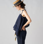 Indigo Khadi Pintuck Lace Multi Camisole