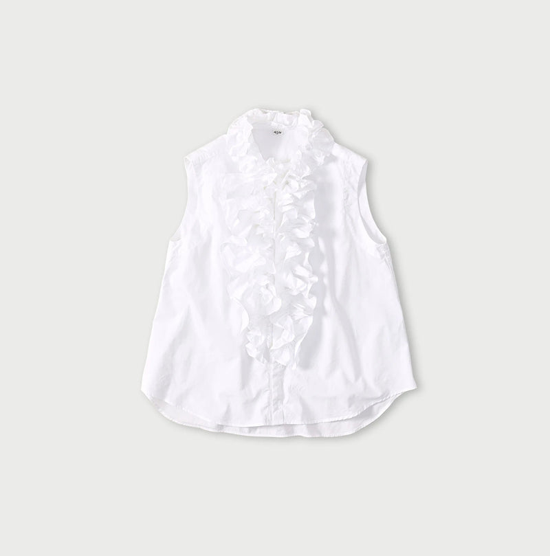 45R Broadcloth Frilled Sleeveless Top - Image 1