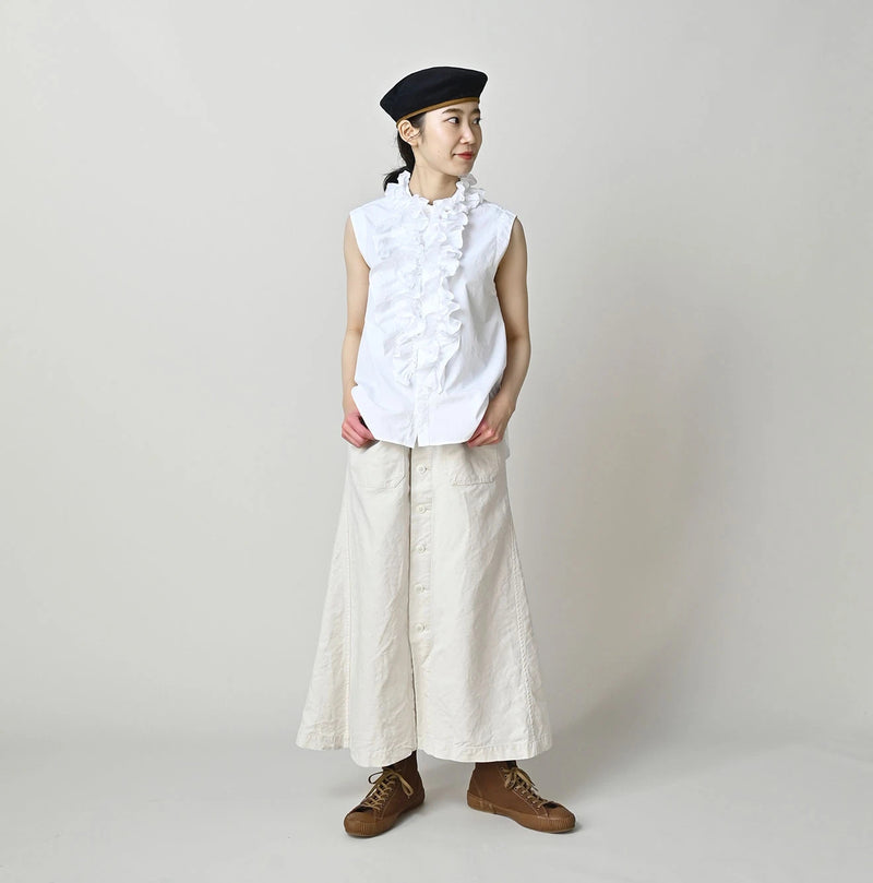 45R Broadcloth Frilled Sleeveless Top - Image 2