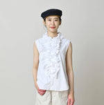 45R Broadcloth Frilled Sleeveless Top