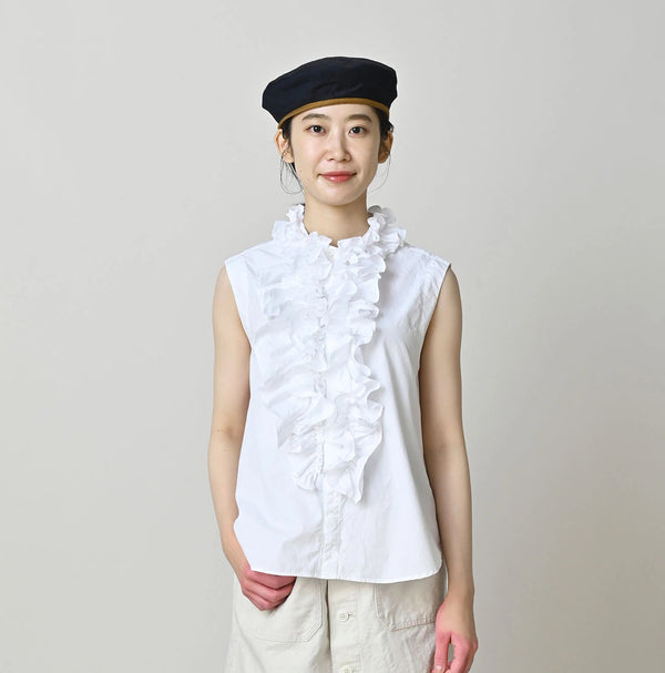 45R Broadcloth Frilled Sleeveless Top