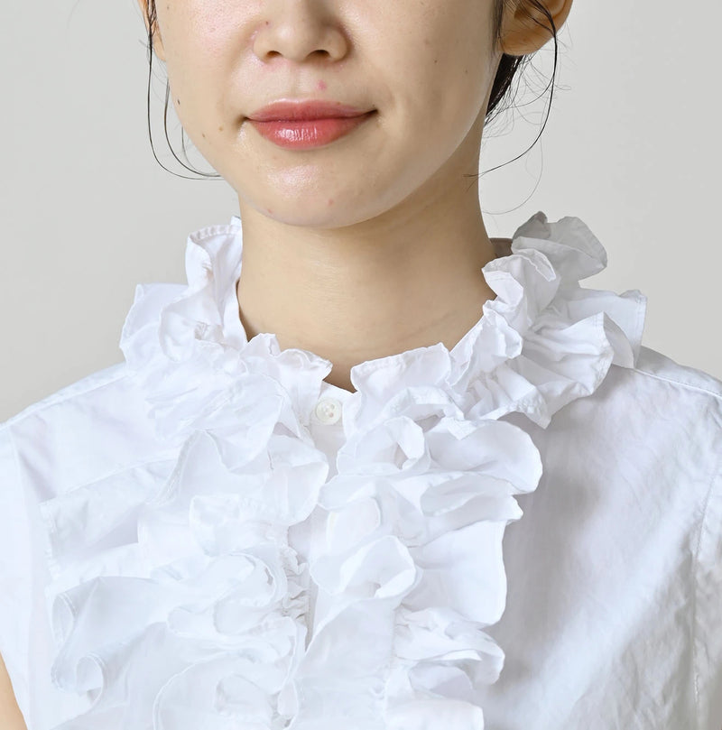 45R Broadcloth Frilled Sleeveless Top - Image 6
