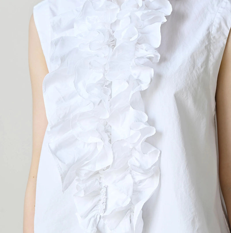 45R Broadcloth Frilled Sleeveless Top - Image 7