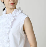 45R Broadcloth Frilled Sleeveless Top