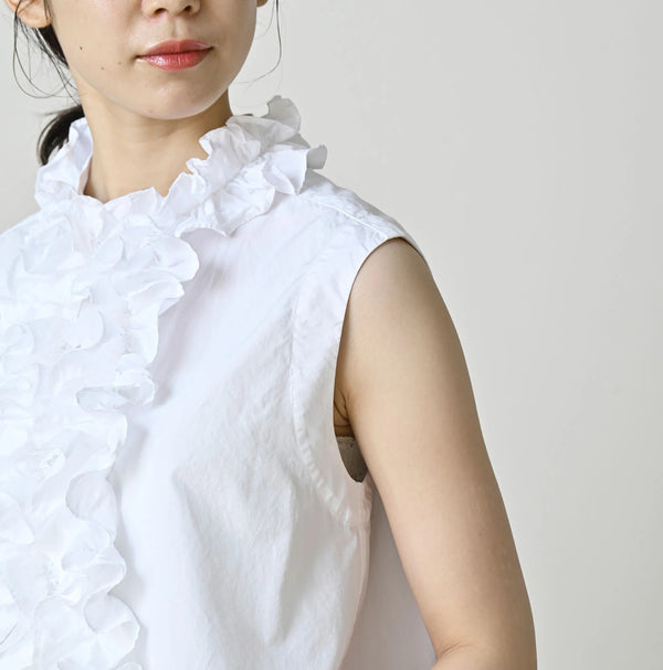 45R Broadcloth Frilled Sleeveless Top