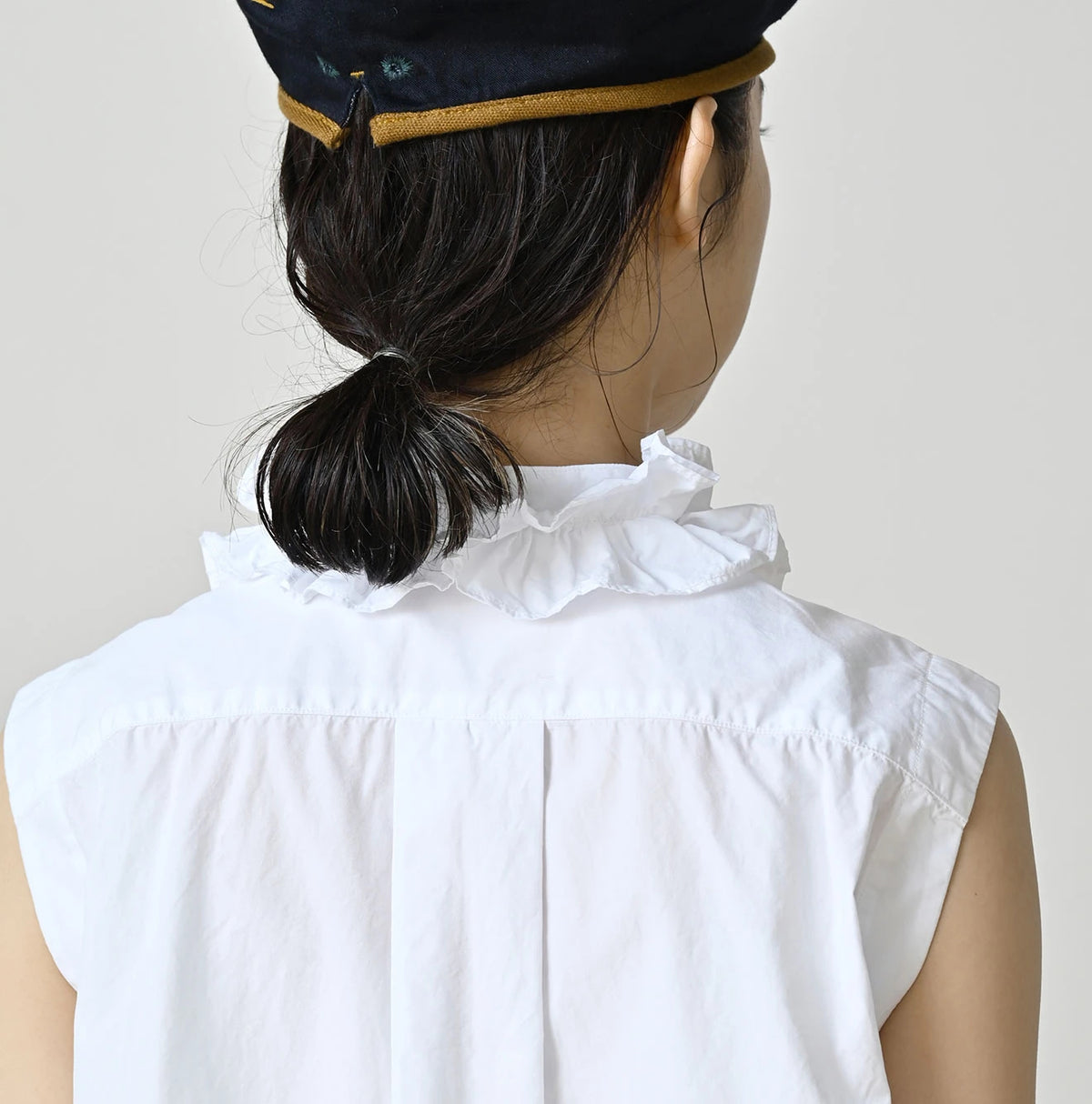 45R Broadcloth Frilled Sleeveless Top