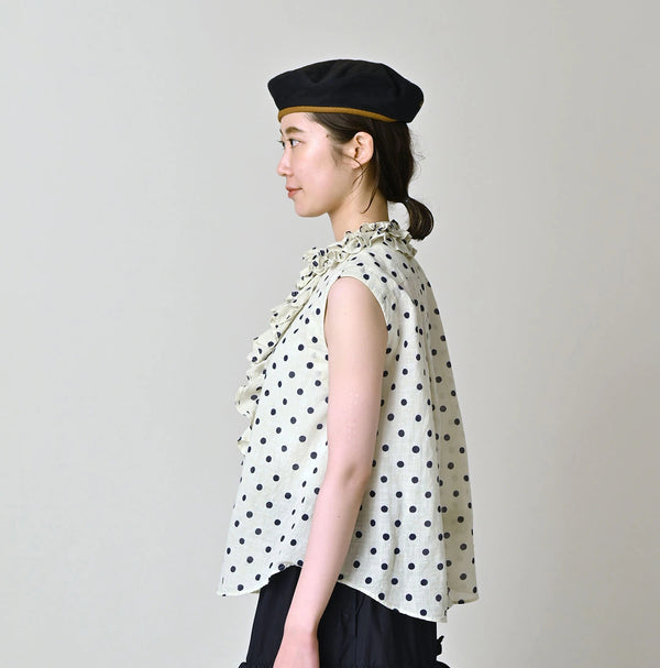 45R Gauze Polka Dot Frill Camisole
