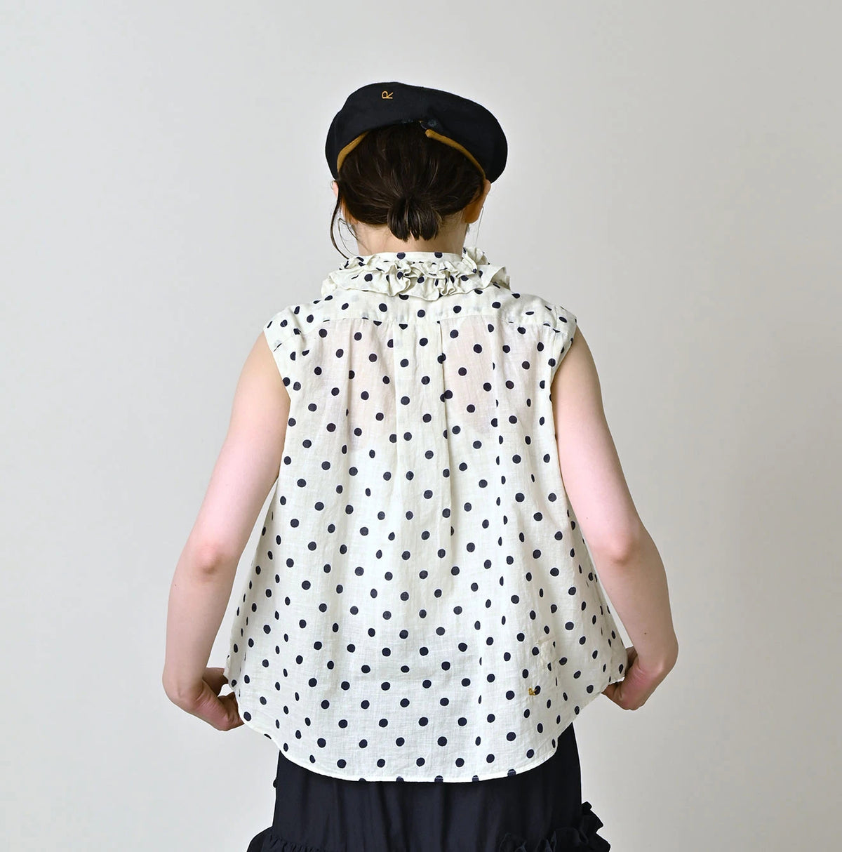 45R Gauze Polka Dot Frill Camisole