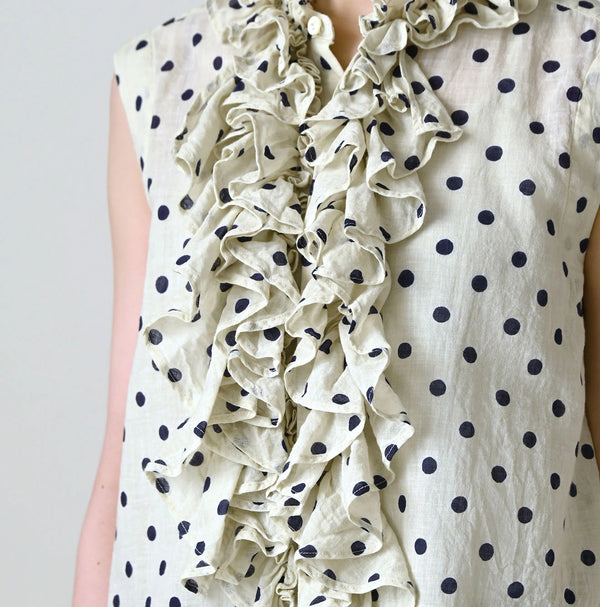 45R Gauze Polka Dot Frill Camisole