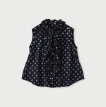45R Indigo Gauze Polka Dot Frill Camisole