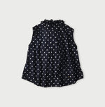 45R Indigo Gauze Polka Dot Frill Camisole