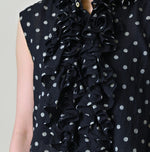 45R Indigo Gauze Polka Dot Frill Camisole