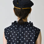 45R Indigo Gauze Polka Dot Frill Camisole