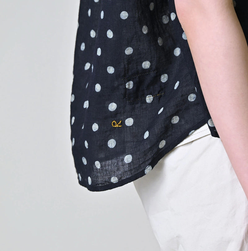 45R Indigo Gauze Polka Dot Frill Camisole - Image 10