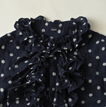 45R Indigo Gauze Polka Dot Frill Camisole