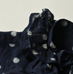 45R Indigo Gauze Polka Dot Frill Camisole
