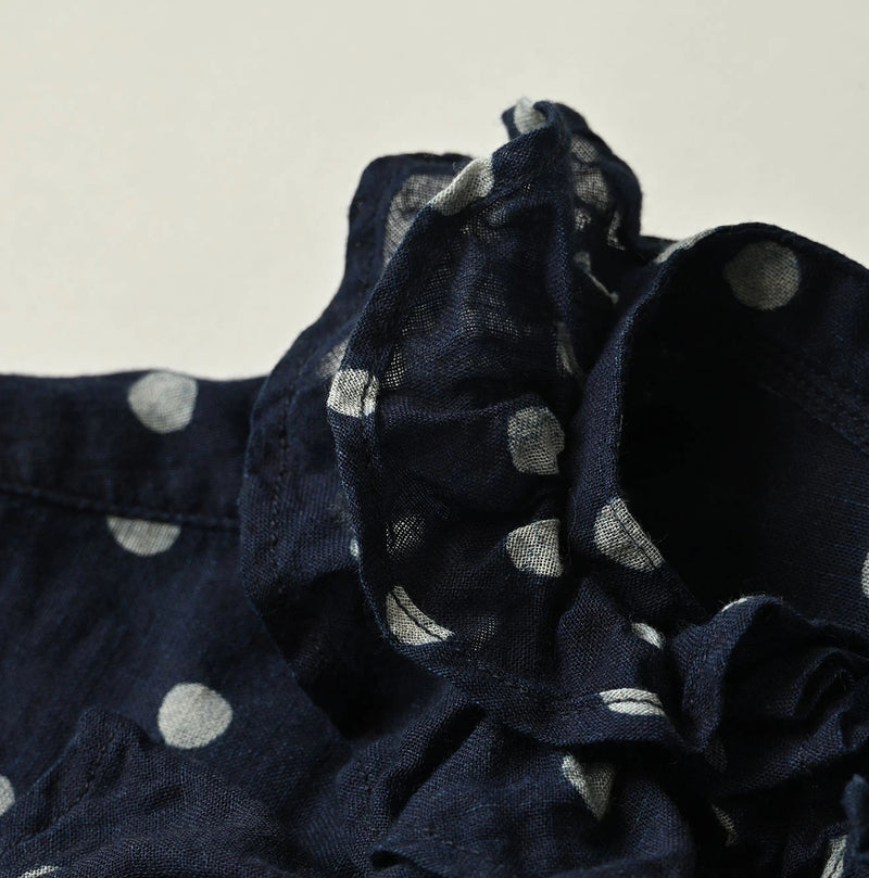 45R Indigo Gauze Polka Dot Frill Camisole - Image 13