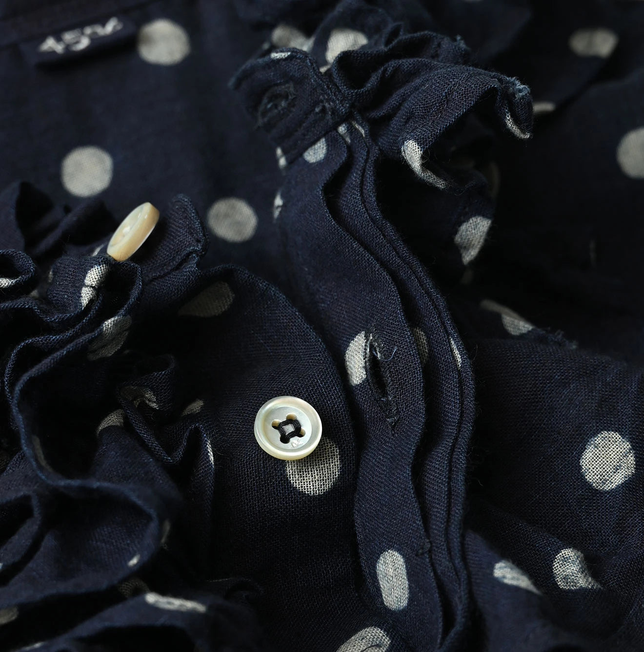 45R Indigo Gauze Polka Dot Frill Camisole - Image 14