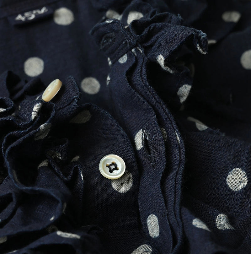 45R Indigo Gauze Polka Dot Frill Camisole - Image 14