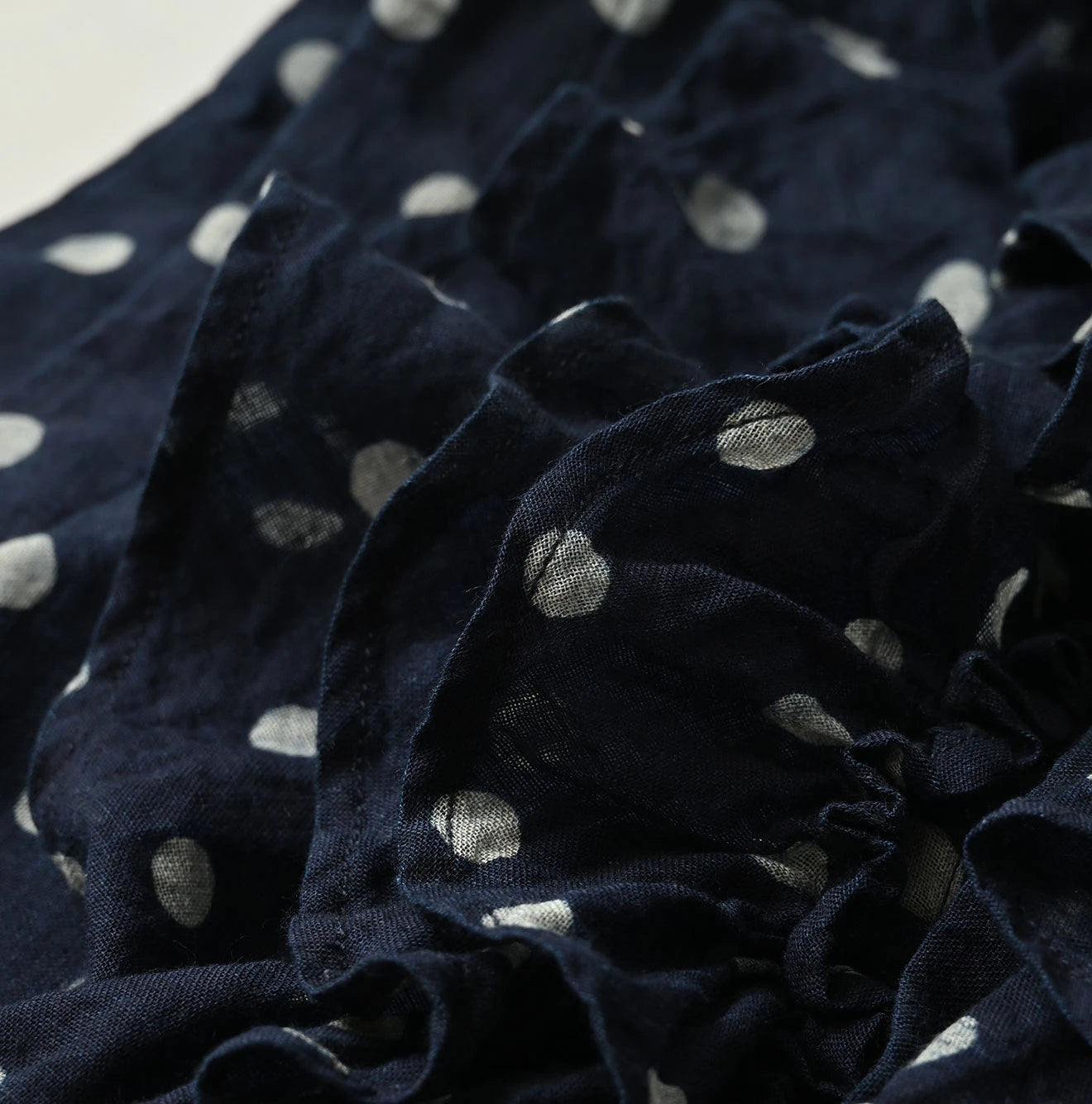 45R Indigo Gauze Polka Dot Frill Camisole - Image 15