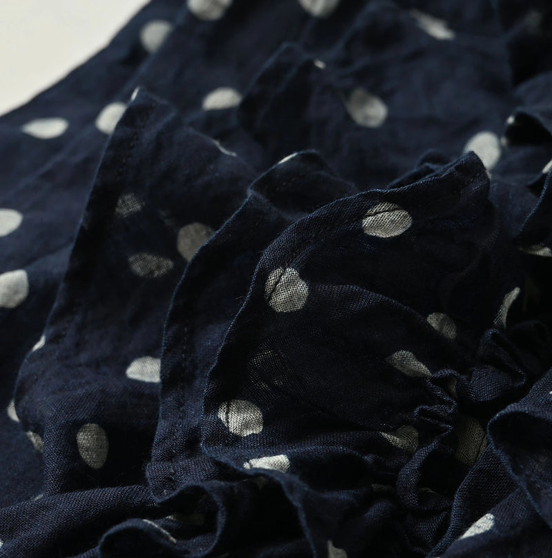 45R Indigo Gauze Polka Dot Frill Camisole - Image 15
