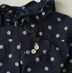 45R Indigo Gauze Polka Dot Frill Camisole