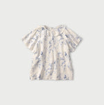 45R Linen Campanula Tucked Collar Blouse