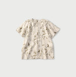 45R Linen Campanula Tucked Collar Blouse