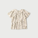 45R Linen Campanula Tucked Collar Blouse
