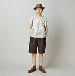 45R Linen Campanula Tucked Collar Blouse
