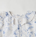 45R Linen Campanula Tucked Collar Blouse