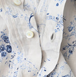 45R Linen Campanula Tucked Collar Blouse