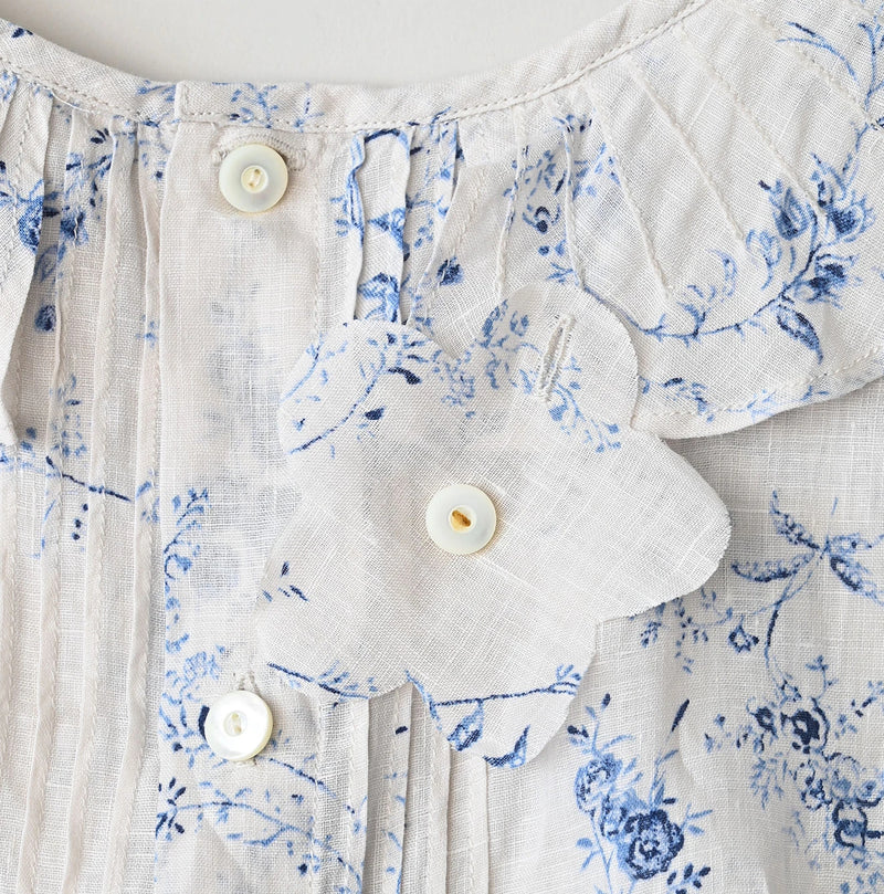 45R Linen Campanula Tucked Collar Blouse - Image 19