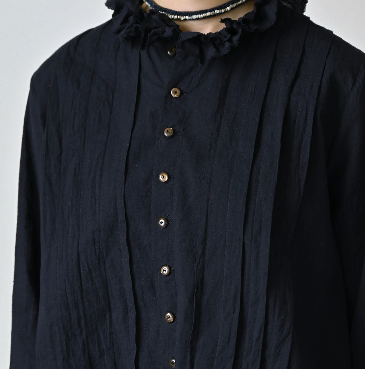 45R Indigo Khadi Frill Talula Blouse