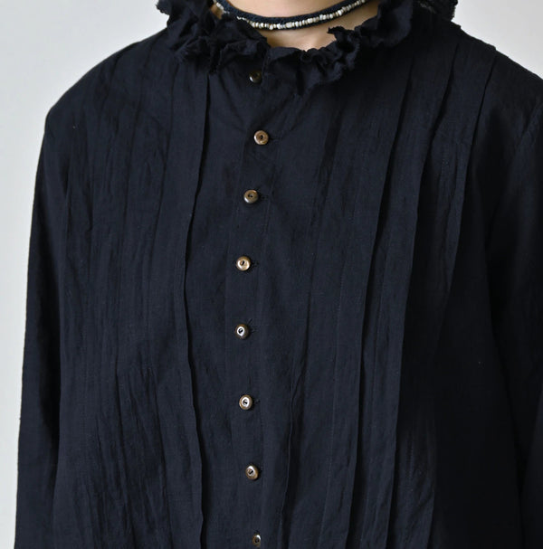 45R Indigo Khadi Frill Talula Blouse