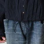 45R Indigo Khadi Frill Talula Blouse