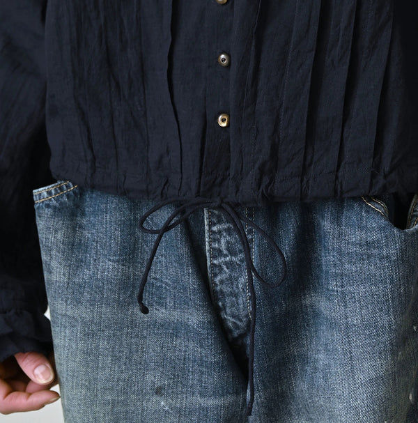 45R Indigo Khadi Frill Talula Blouse