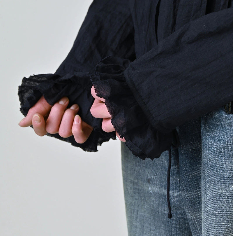 45R Indigo Khadi Frill Talula Blouse - Image 9