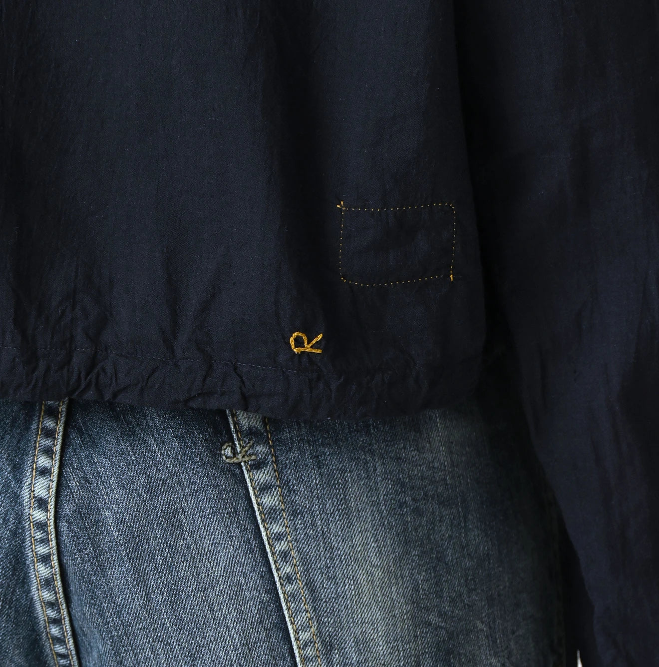 45R Indigo Khadi Frill Talula Blouse - Image 11