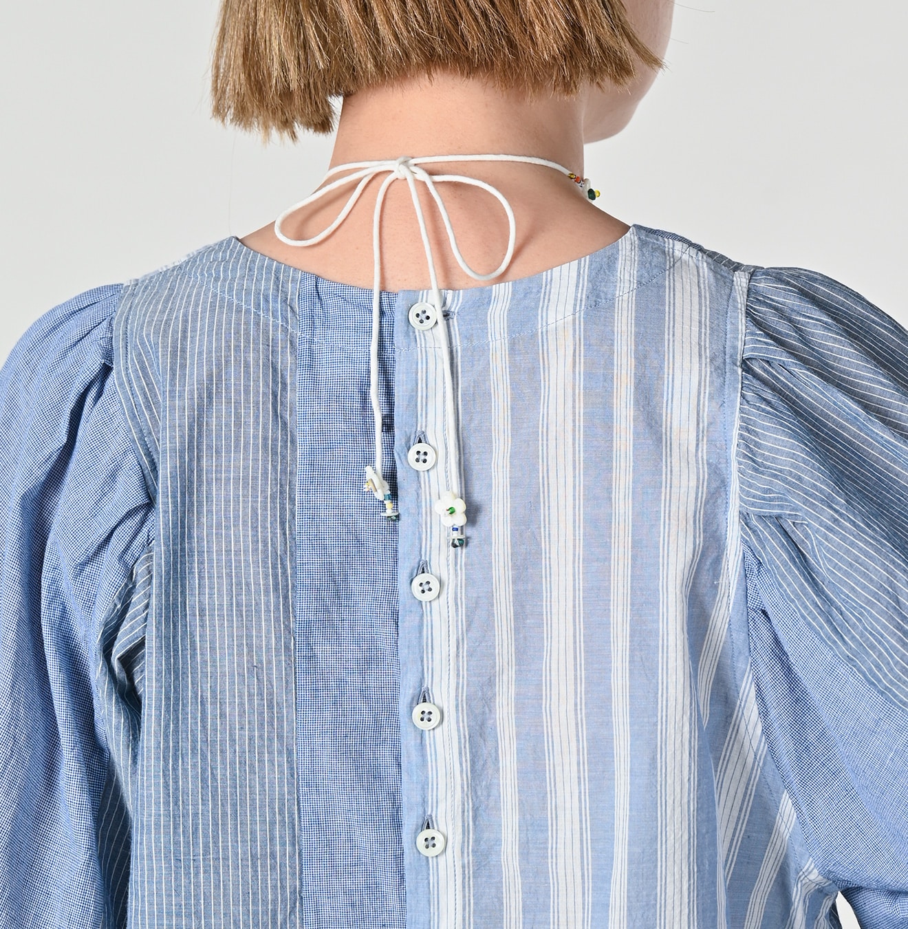 Aikaze Khadi Mix Puff Sleeve Blouse 45R Official Online Store