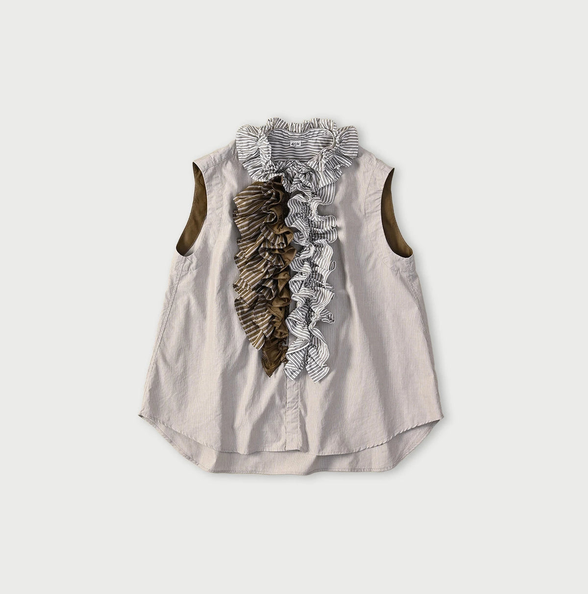 45R Broadcloth Mix Frilled Sleeveless Top