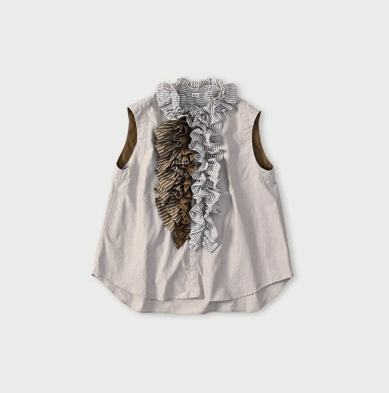 45R Broadcloth Mix Frilled Sleeveless Top - Image 2