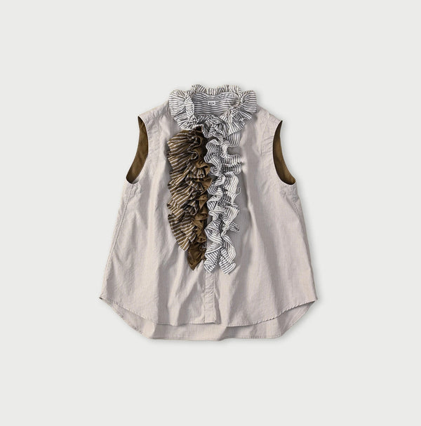 45R Broadcloth Mix Frilled Sleeveless Top